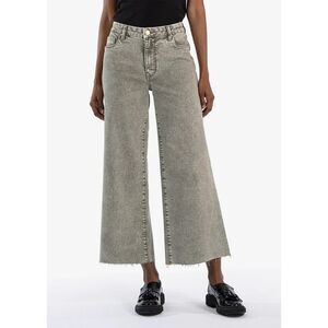 Kut from the Kloth‎ Meg High Rise Wide Leg Jean Women 4 NWT Sage Stretch Cotton